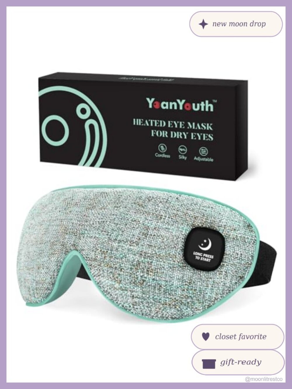 Heated Eye Mask for Dry Eyes Cordless Warm Compress Rechargeable